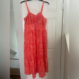 Coral Floral Maxi Dress